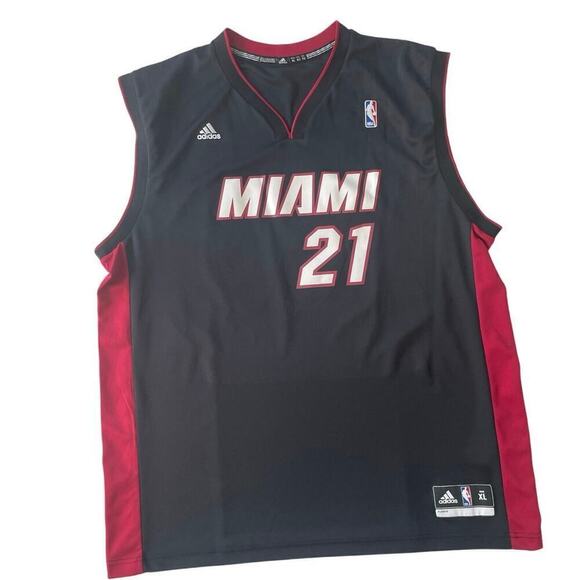 adidas Other - ADIDAS NBA MIAMI HEAT‎ JERSEY HASSAN WHITESIDE #21 BLACK SCREEN Sz XL 2013 MADE
